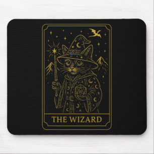 Rpg Gamer Tovenaar D20 Dobbelstenen Nerdy Geek Kat Muismat