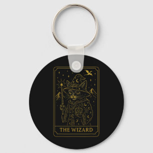 Rpg Gamer Tovenaar D20 Dobbelstenen Nerdy Geek Kat Sleutelhanger