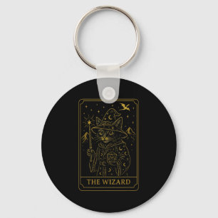 RPG Gamer Wizard D20 Dice Nerdy Geek Cat Mannen Vr Sleutelhanger