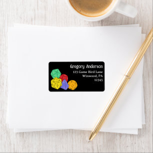 RPG Gaming Dice, Board, Fantasy Games Address Etiket