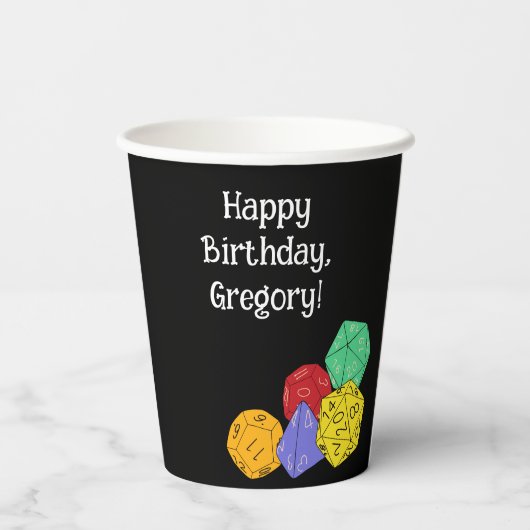 RPG Gaming Dice, Board, Fantasy Games, Geachte Par Papieren Bekers (Achterkant)