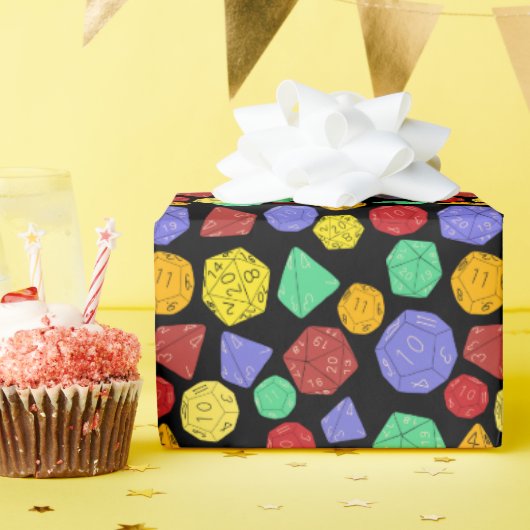 RPG Gaming Dice, Board, Fantasy Games gepatterd Cadeaupapier (Verjaardagsfeest)