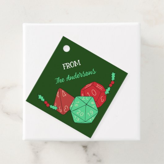 RPG Gaming Dice, Board, Fantasy Games Kerstmis Bedankjes Labels (In situ)