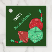 RPG Gaming Dice, Board, Fantasy Games Kerstmis Bedankjes Labels (Voorkant)