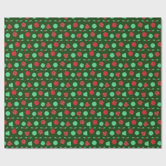 RPG Gaming Dice, Board, Fantasy Games Kerstmis Cadeaupapier (Vlak)