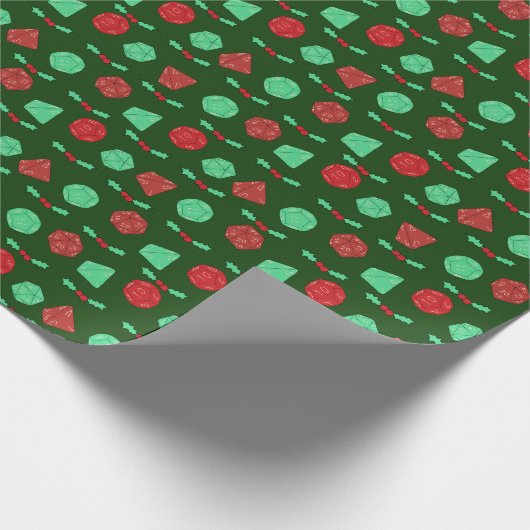 RPG Gaming Dice, Board, Fantasy Games Kerstmis Cadeaupapier (Hoek)