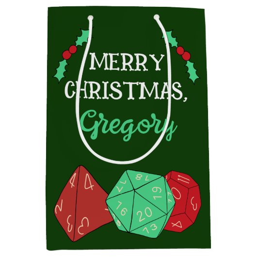 RPG Gaming Dice, Board, Fantasy Games Kerstmis Medium Cadeauzakje (Voorkant)
