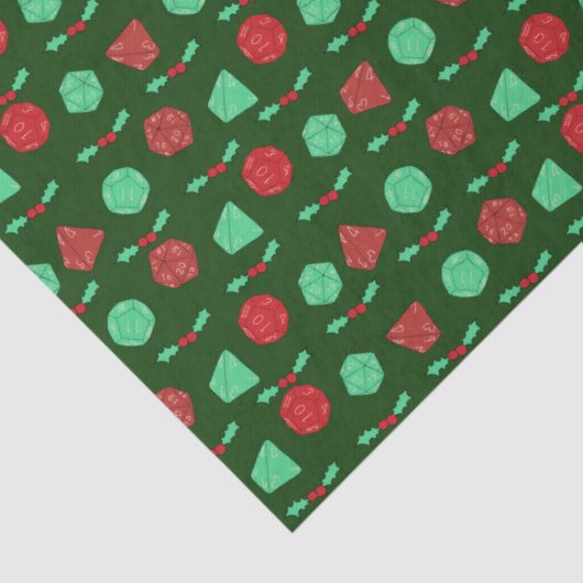 RPG Gaming Dice, Board, Fantasy Games Kerstmis Tissuepapier (Detail)