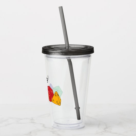 RPG Gaming Dice, Board, Fantasy Games Persoonlijk Acryl Drinkbeker (Links)