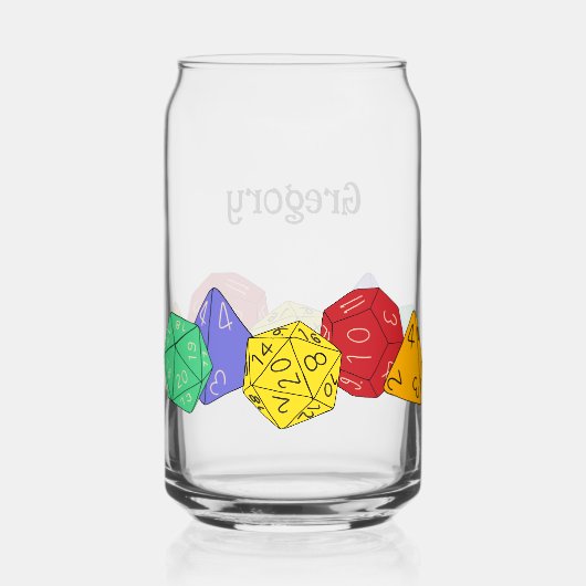 RPG Gaming Dice, Board, Fantasy Games Persoonlijk Blikvorm Glas (Achterkant)