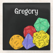 RPG Gaming Dice, Board, Fantasy Games Persoonlijk Glazen Onderzetter (Voorkant)