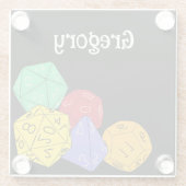 RPG Gaming Dice, Board, Fantasy Games Persoonlijk Glazen Onderzetter (Achterkant)