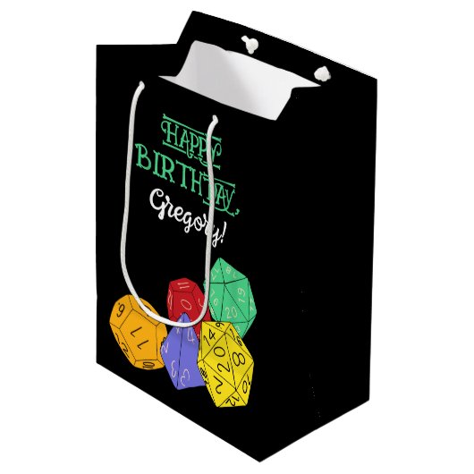 RPG Gaming Dice, Board, Fantasy Games Persoonlijk Medium Cadeauzakje (Voorkant Gekanteld)