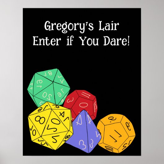 RPG Gaming Dice, Board, Fantasy Games Persoonlijk Poster (Voorkant)