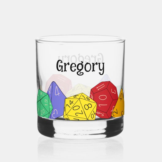 RPG Gaming Dice, Board, Fantasy Games Persoonlijk Whisky Glas (Achterkant)