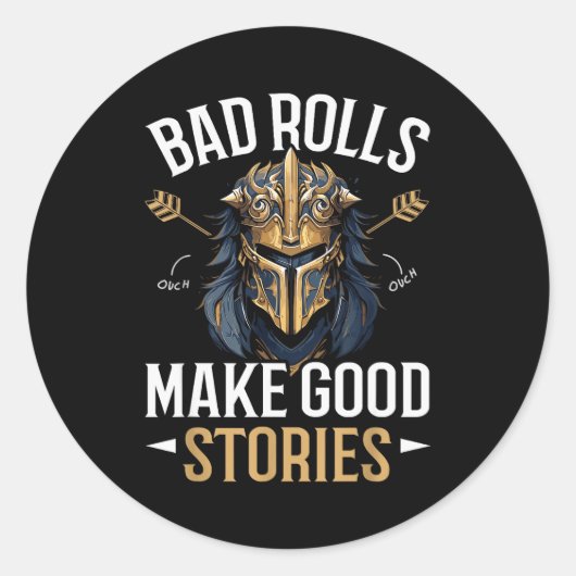 Rpg Gaming Role Playing D20 Tabletop Games Funny R Ronde Sticker (Voorkant)