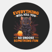 Rpg Gaming Role Playing D20 Tabletop Games Funny R Ronde Sticker (Voorkant)