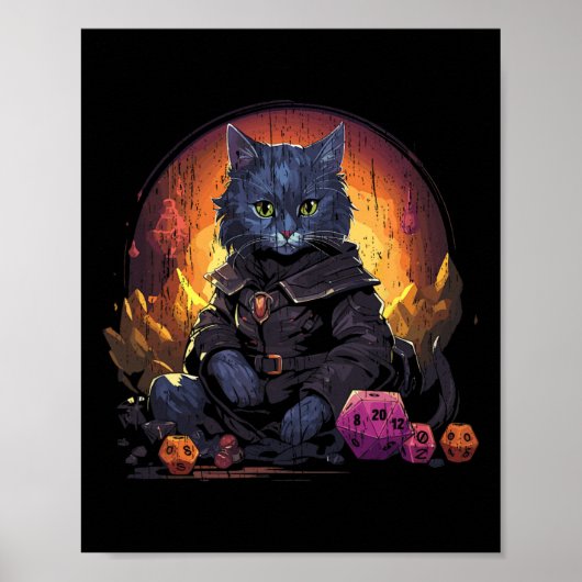 Rpg-gaming Rollenspellen D20 Tafelspellen Grappig Poster (Voorkant)