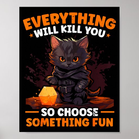 Rpg-gaming Rollenspellen D20 Tafelspellen Grappig Poster (Voorkant)