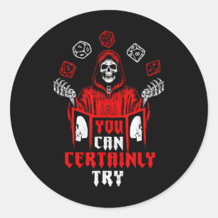 Rpg-gaming skelet dat je zeker kan proberen gamer  ronde sticker