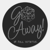 RPG Go Away | Classic Fantasy Tafelblad Retro Game Ronde Sticker (Voorkant)