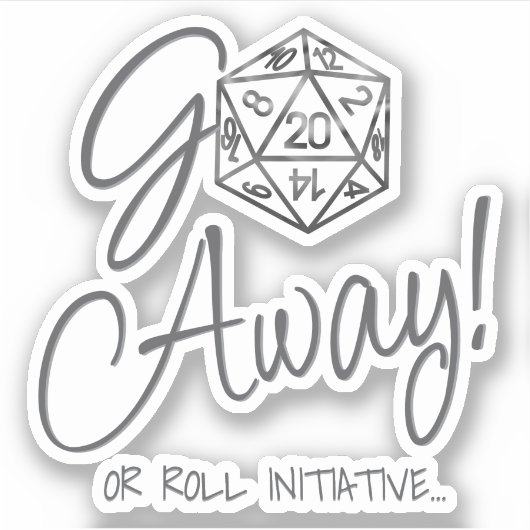 RPG Go Away | Classic Fantasy Tafelblad Retro Game Sticker (Voorkant)