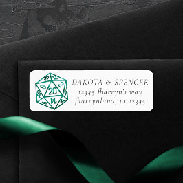 RPG Green Dice | Fantasy Tabletop PnP-adres Etiket