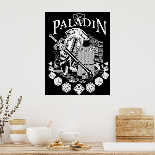 RPG het Paladin van de Reeks van de Klasse - Witte Poster (Keuken)