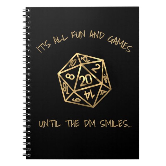 RPG-Humor | Gouden pret en spelletjes tot DM gliml Notitieboek (Voorkant)