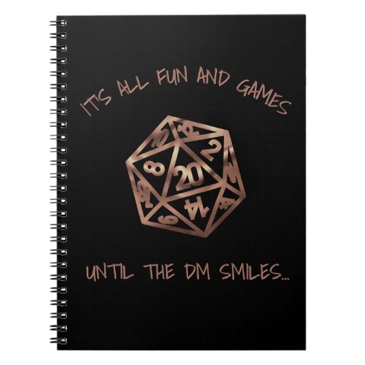 RPG-Humor | Koperen plezier en games tot DM glimla Notitieboek (Voorkant)