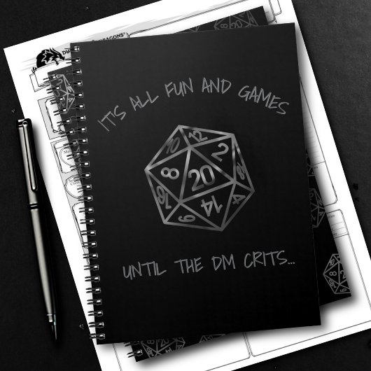 RPG-Humor | Leuk spel tot DM Crit Tabletop Gamer Notitieboek