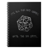 RPG-Humor | Leuk spel tot DM Crit Tabletop Gamer Notitieboek (Voorkant)