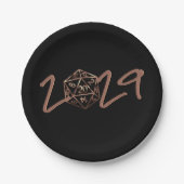 RPG-jaar | Copper Fantasy Tabletop PnP Gamer Dice Papieren Bordje (Voorkant)