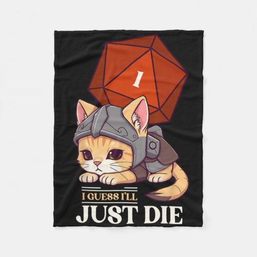 Rpg Kat Denk Dat Ik D20 Kat Falende Uni-volwassene Fleece Deken (Voorkant)