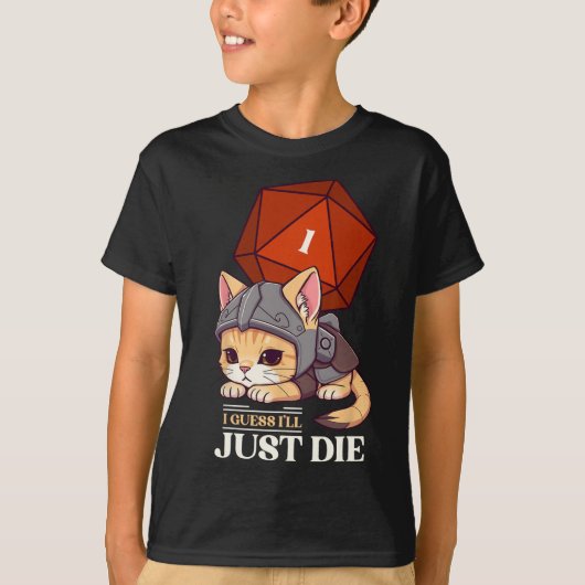 Rpg Kat Denk Dat Ik Ga Sterven D20 Kat Mislukt Uni T-shirt (Voorkant)