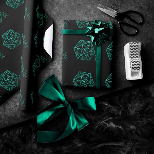 RPG Krit AF | Emerald Fantasy Tafelblad Gamer Dobb Cadeaupapier
