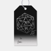 RPG Krit AF | Fantasy Tabletop Retro Gamer Dobbels Cadeaulabel (Achterkant)