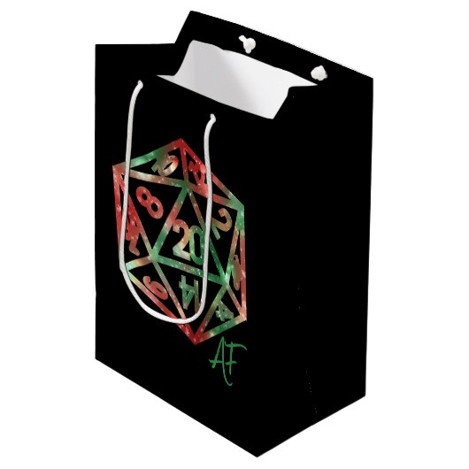 RPG Krit AF | Kerst Fantasy Tafelblad Dobbelstenen Medium Cadeauzakje (Voorkant Gekanteld)