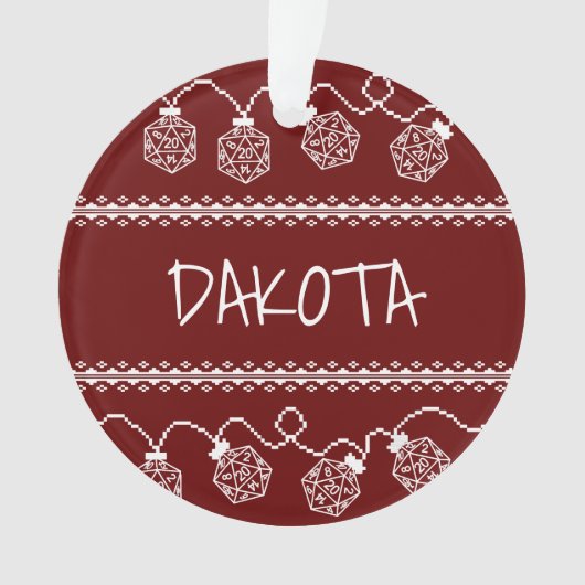 RPG licht rood op | Fantasy tafelblad Retro Gamer Ornament (voorkant)