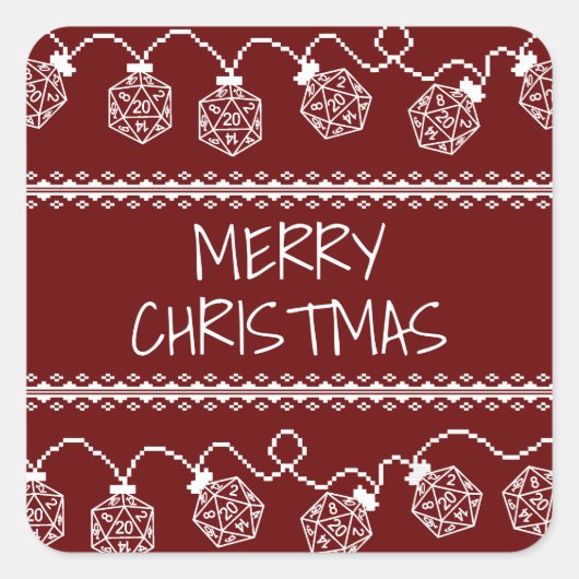 RPG licht rood op | Fantasy tafelblad Retro Gamer Vierkante Sticker (Voorkant)