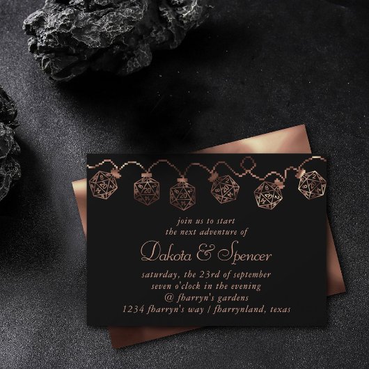 RPG-lichten | Copper Fantasy Tafelblad Gamer Dice Kaart