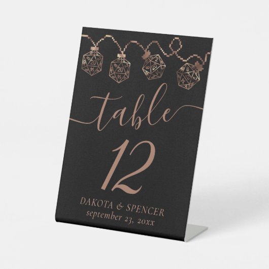 RPG-lichten | Copper Fantasy Tafelblad Gamer Dice Reclamebord Met Voetstuk (Voorkant)