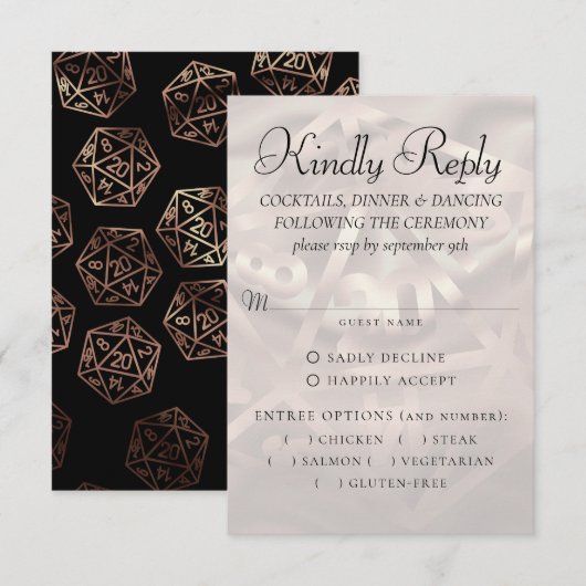 RPG-lichten | Copper Fantasy Tafelblad Gamer Entre RSVP Kaartje (Voorkant / Achterkant)