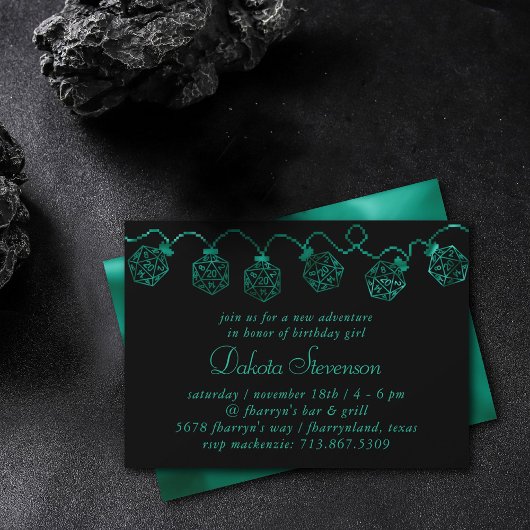 RPG-lichten | Emerald Fantasy Tafelblad Gamer Dice Kaart