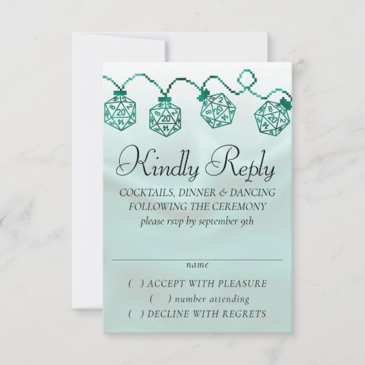 RPG-lichten | Emerald Fantasy Tafelblad Gamer Dice RSVP Kaartje (Voorkant)