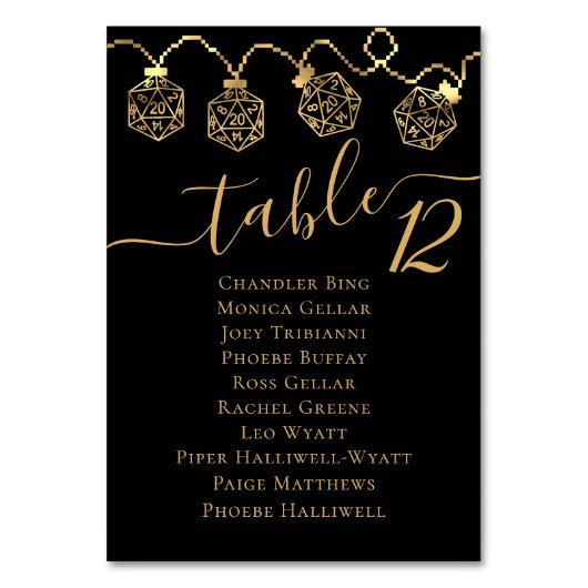 RPG-lichten | Gold Fantasy Tafelblad Dice Naam Gas Kaart (Achterkant)