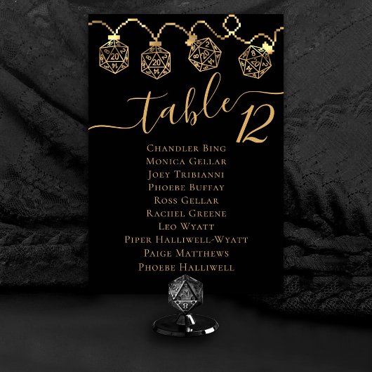 RPG-lichten | Gold Fantasy Tafelblad Dice Naam Gas Kaart