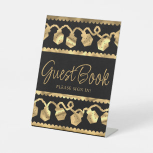 RPG-lichten Gold Fantasy Tafelblad Gamer Custom Reclamebord Met Voetstuk