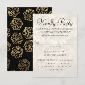 RPG-lichten | Gold Fantasy tafelblad gamer Entree RSVP Kaartje (Voorkant / Achterkant)