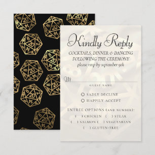 RPG-lichten   Gold Fantasy tafelblad gamer Entree RSVP Kaartje